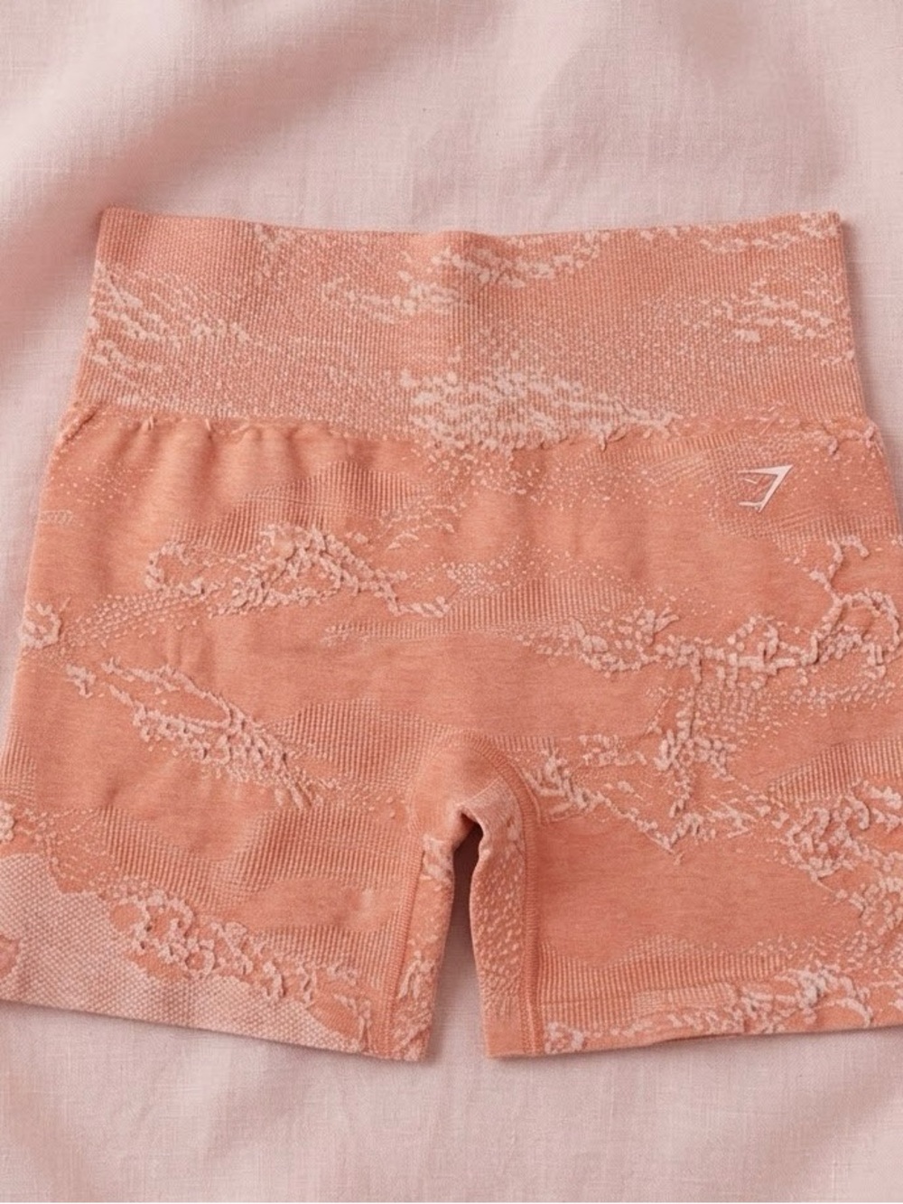 Gymshark Seamless High-Waist Bike Shorts in Peach Blush